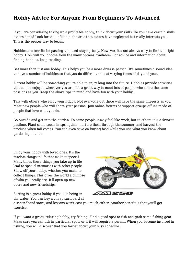 How to choose the right hobby - tips and lists of hobbies 30 How to choose the right hobby - tips and lists of hobbies 99